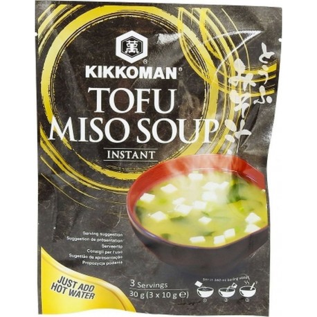 Kikkoman Soupe Miso Tofu Instantanée 3 Portions l'unité de 0.03Kg