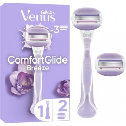 GILLETTE Rasoir Pour Femme ComfortGlide Breeze 1 manche + 2 recharges de lames