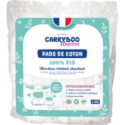 CARRYBOO Cotons Pads Bio Bébé Change Et Toilette 150 cotons