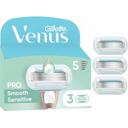 GILLETTE Lames de rasoir Pour Femme Pro Smooth Sensitive Comfort Glide lot de 3 recharges de lames de rasoir