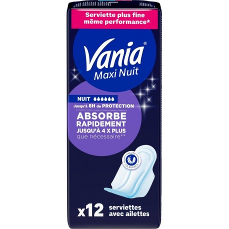 VANIA Serviette Hygiénique Avec Ailettes 12 serviettes