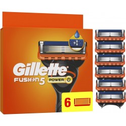 GILLETTE Lames de rasoir Pour Homme Fusion 5 Power 6 recharges de lame de rasoir