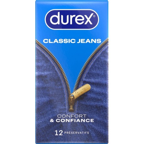 DUREX Préservatifs Classic Jeans Confort et Confiance 12 préservatifs