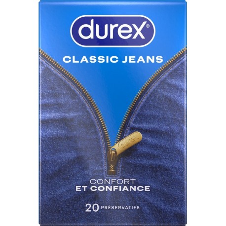 DUREX Préservatifs Classic Jeans Confort et Confiance 20 préservatifs
