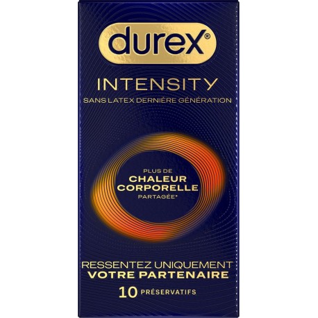 DUREX Préservatif Intensity sans Latex Chaleur Corporelle 10 préservatifs