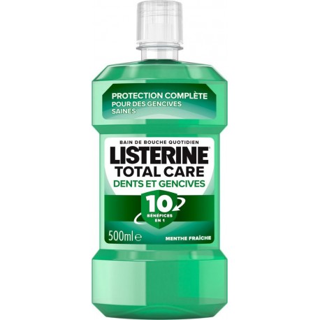 LISTERINE Bain de Bouche Dents Et Gencives Fraîcheur Menthe 10en1 500ml
