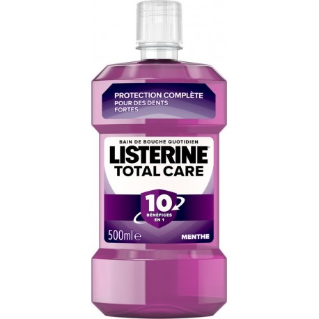 LISTERINE Bain de Bouche Total Care 10en1 Menthe 500ml