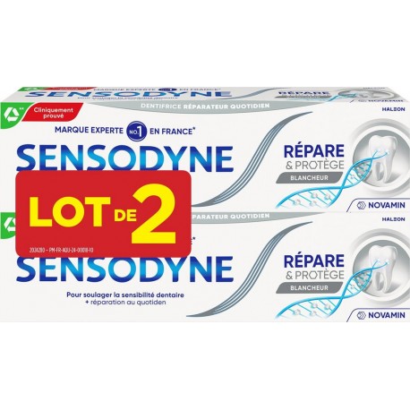 SENSODYNE Dentifrice Réparation et Protection Blancheur lot de 2 tubes de 75ml