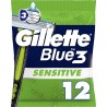 GILLETTE Rasoir Jetable Pour Homme Peau Sensible Blue 3 12 rasoirs jetables