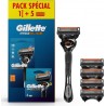 GILLETTE Coffret Rasoir et Lames Pour Homme Proglide 5 Produits le rasoir et 4 recharges de lames