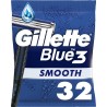 GILLETTE Rasoir Jetables Blue 3 Smooth 32 rasoirs jetables