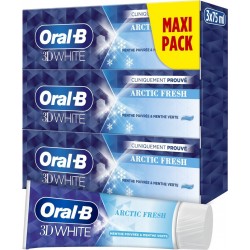ORAL-B Dentifrice Blancheur Menthe Poivrée Menthe Verte les 3 tubes de 75ml