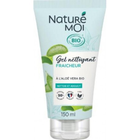 NATURE MOI Gel nettoyant FRAICHEUR à l’Aloé Vera Bio POUR VISAGE TUBE 150ml