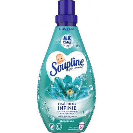 SOUPLINE Adoucissant Ultra Fraîcheur Infinie Lagon le bidon de 800ml