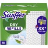 SWIFFER Lingettes Poussières Sèches Propre et Frais pour Balai 18 lingettes