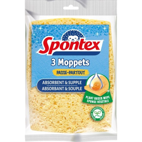 SPONTEX Eponge Passe-Partout Absorbante & Souple 3 éponges
