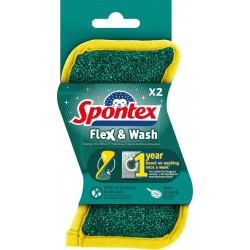 SPONTEX Eponge Microfibre Flex & Wash 2 éponges