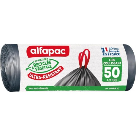 ALFAPAC Sac Poubelle Liens 50L x10