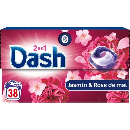 DASH Lessive capsules Jasmin Rose de Mai 38 capsules