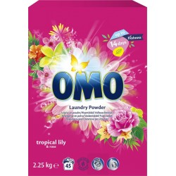OMO Lessive en poudre Tropical lily & Rose pack de 2.25Kg