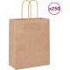 Vidaxl Sacs En Papier 250 Pcs Avec Poignées Marron 18x8x22 Cm