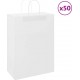 Vidaxl Sacs En Papier 50 Pcs Avec Poignées Blanc 32x17x44 Cm