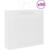 Vidaxl Sacs En Papier 50 Pcs Avec Poignées Blanc 54x15x49 Cm