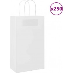 Vidaxl Sacs En Papier 250 Pcs Avec Poignées Blanc 54x15x49 Cm