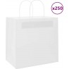 Vidaxl Sacs En Papier 50 Pcs Avec Poignées Blanc 26x17x25 Cm