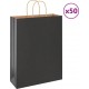 Vidaxl Sacs En Papier 50 Pcs Avec Poignées Noir 32x12x42 Cm