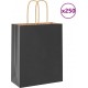 Vidaxl Sacs En Papier 250 Pcs Avec Poignées Noir 18x8x22 Cm