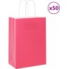 Vidaxl Sacs En Papier 50 Pcs Avec Poignées Rose 15x8x21 Cm