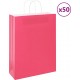 Vidaxl Sacs En Papier 50 Pcs Avec Poignées Rose 32x12x42 Cm