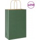 Vidaxl Sacs En Papier 250 Pcs Avec Poignées Vert 21x11x31 Cm