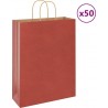 Vidaxl Sacs En Papier 50 Pcs Avec Poignées Rouge 32x12x42 Cm