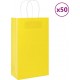Vidaxl Sacs En Papier 50 Pcs Avec Poignées Jaune 21x11x36 Cm