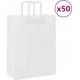 Vidaxl Sacs En Papier 50 Pcs Avec Poignées Blanc 26x12x35 Cm