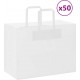 Vidaxl Sacs En Papier 50 Pcs Avec Poignées Blanc 32x17x25 Cm