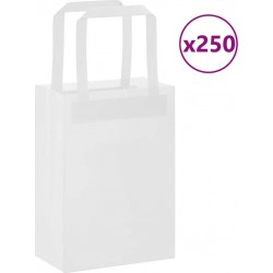 Vidaxl Sacs En Papier 250 Pcs Avec Poignées Blanc 15x8x21 Cm