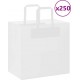 Vidaxl Sacs En Papier 50 Pcs Avec Poignées Blanc 26x17x25 Cm