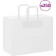 Vidaxl Sacs En Papier 250 Pcs Avec Poignées Blanc 32x17x25 Cm