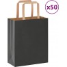 Vidaxl Sacs En Papier 50 Pcs Avec Poignées Noir 18x8x22 Cm