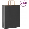 Vidaxl Sacs En Papier 50 Pcs Avec Poignées Noir 32x12x42 Cm