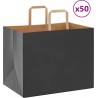 Vidaxl Sacs En Papier 50 Pcs Avec Poignées Noir 32x22x24 Cm