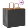 Vidaxl Sacs En Papier 50 Pcs Avec Poignées Noir 32x22x28 Cm