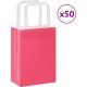 Vidaxl Sacs En Papier 50 Pcs Avec Poignées Rose 15x8x21 Cm