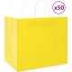 Vidaxl Sacs En Papier 50 Pcs Avec Poignées Jaune 32x22x28 Cm