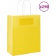 Vidaxl Sacs En Papier Bags Pcs Avec Poignées Jaune 18x8x22 Cm