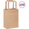 Vidaxl Sacs En Papier 50 Pcs Avec Poignées Marron 15x8x21 Cm