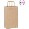 Vidaxl Sacs En Papier 50 Pcs Avec Poignées Marron 21x11x36 Cm